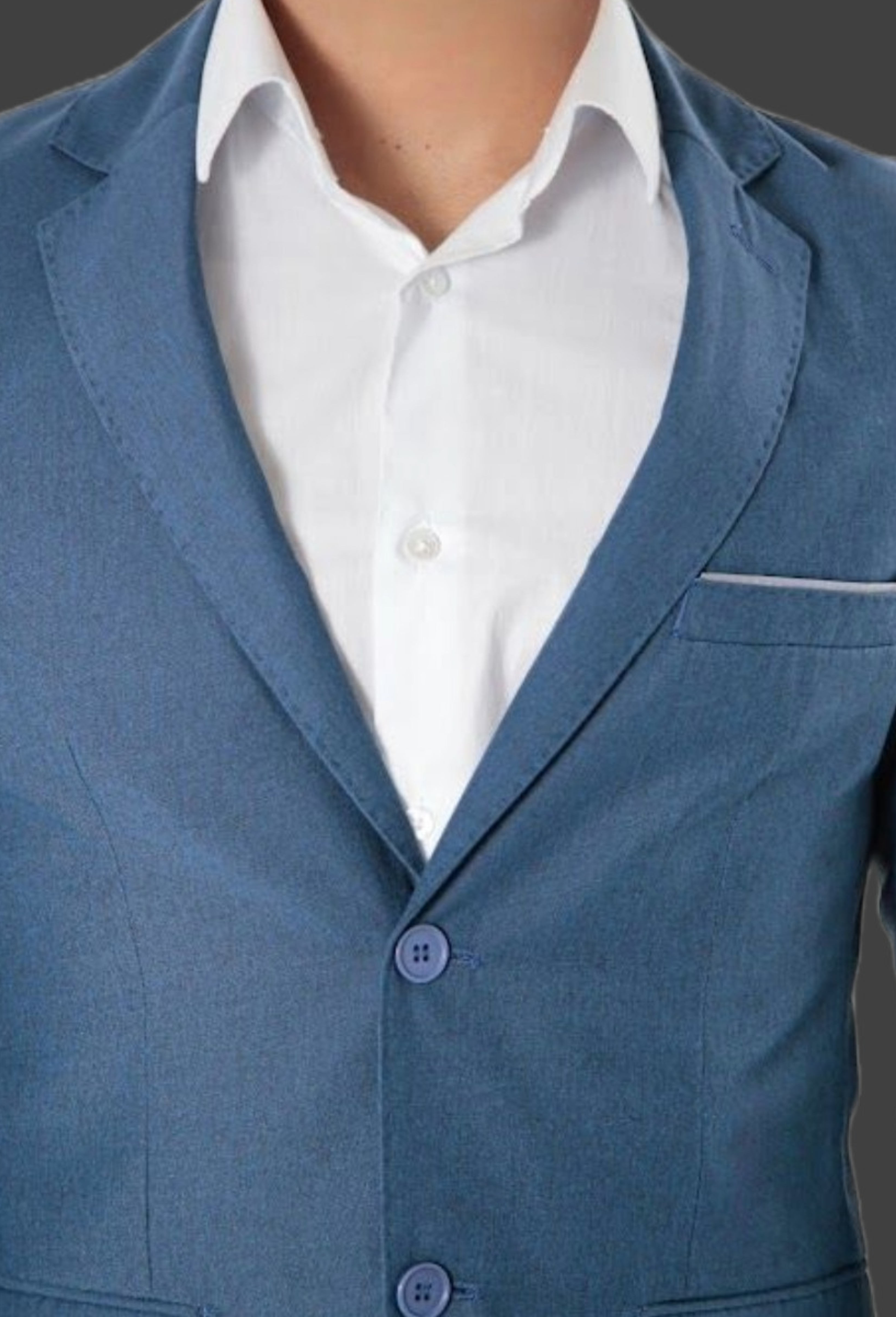 Blazer Slim Poliviscose ÁS Clube Azul Médio