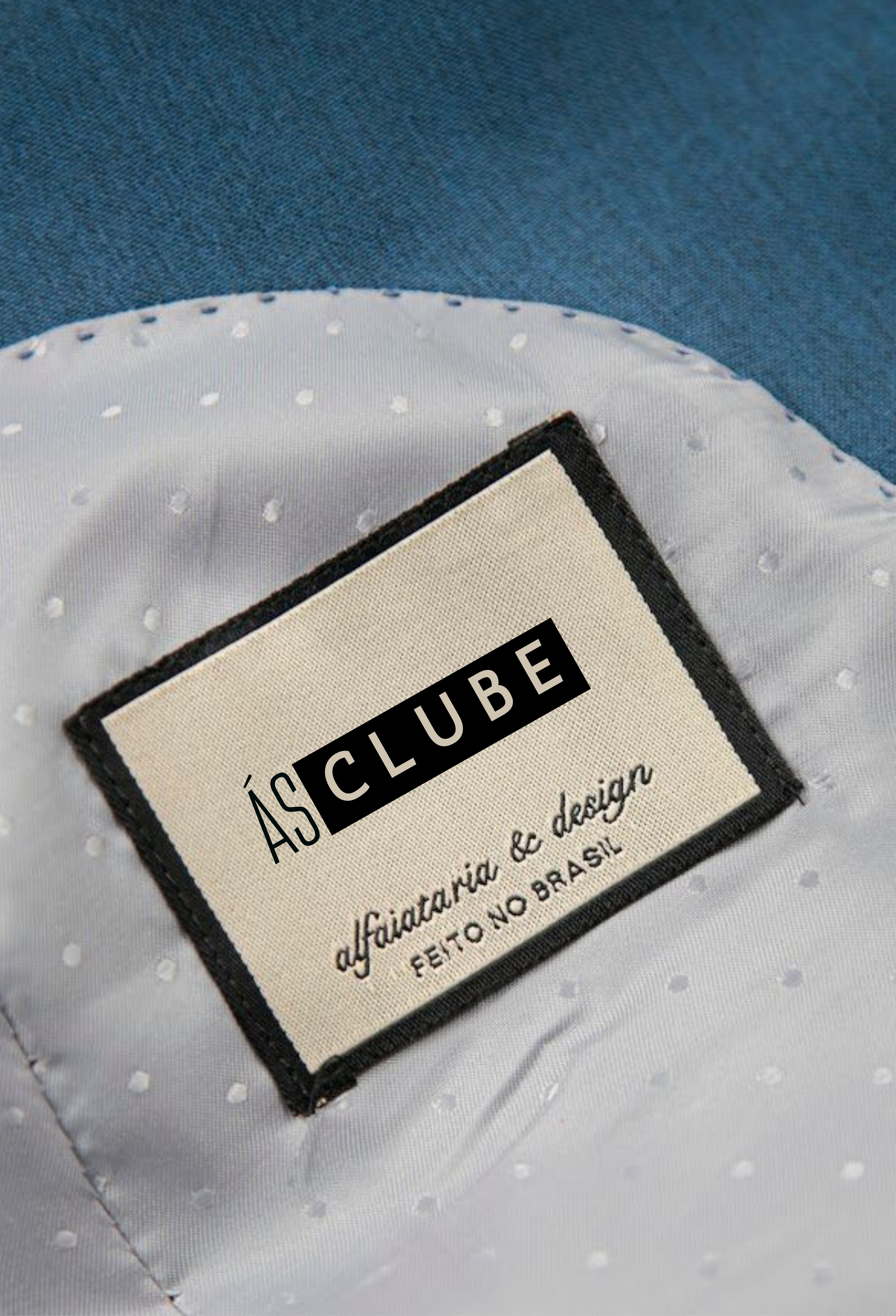 Blazer Slim Poliviscose ÁS Clube Azul Médio