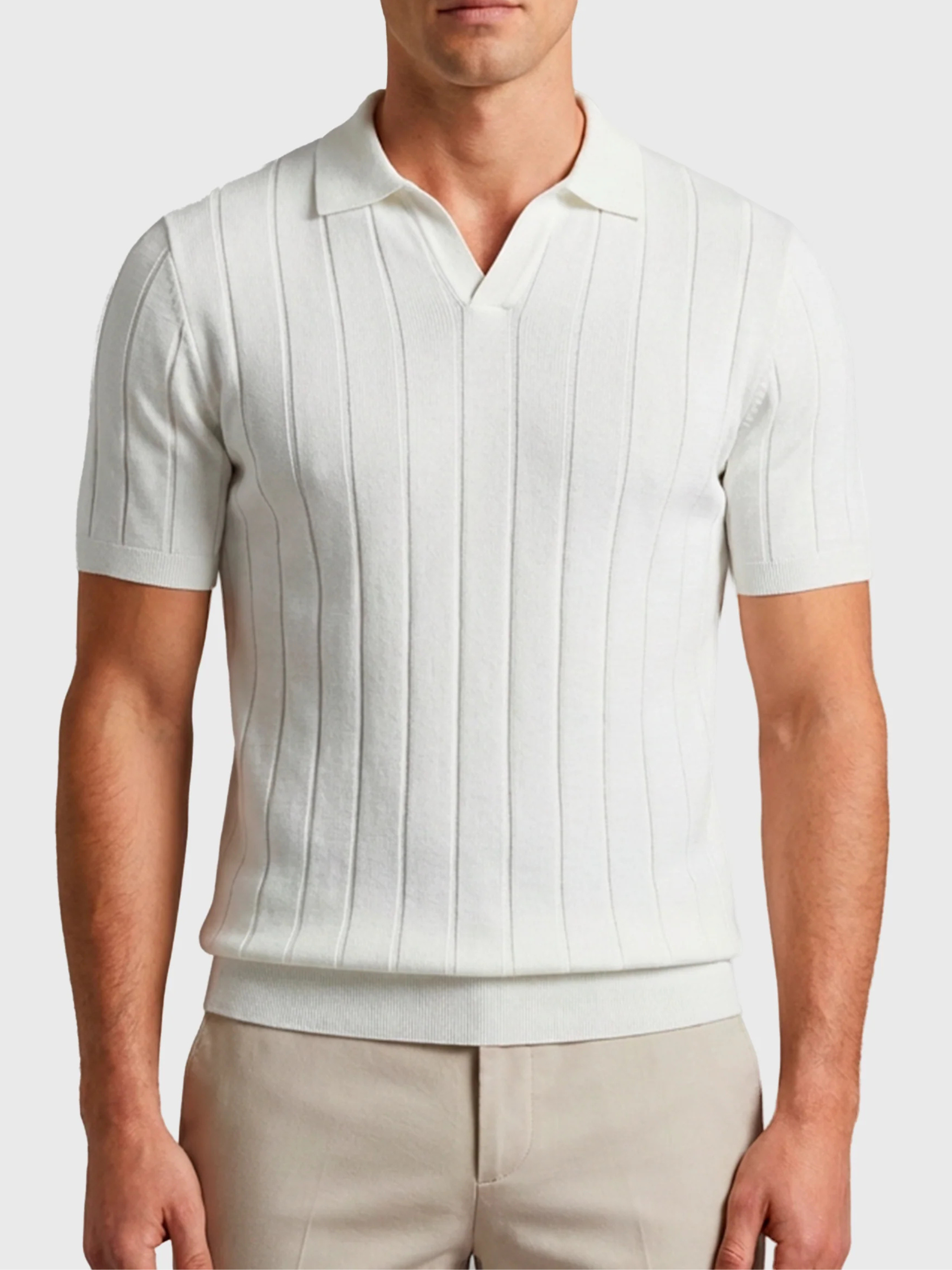 Polo Tricot Gola V Canelada