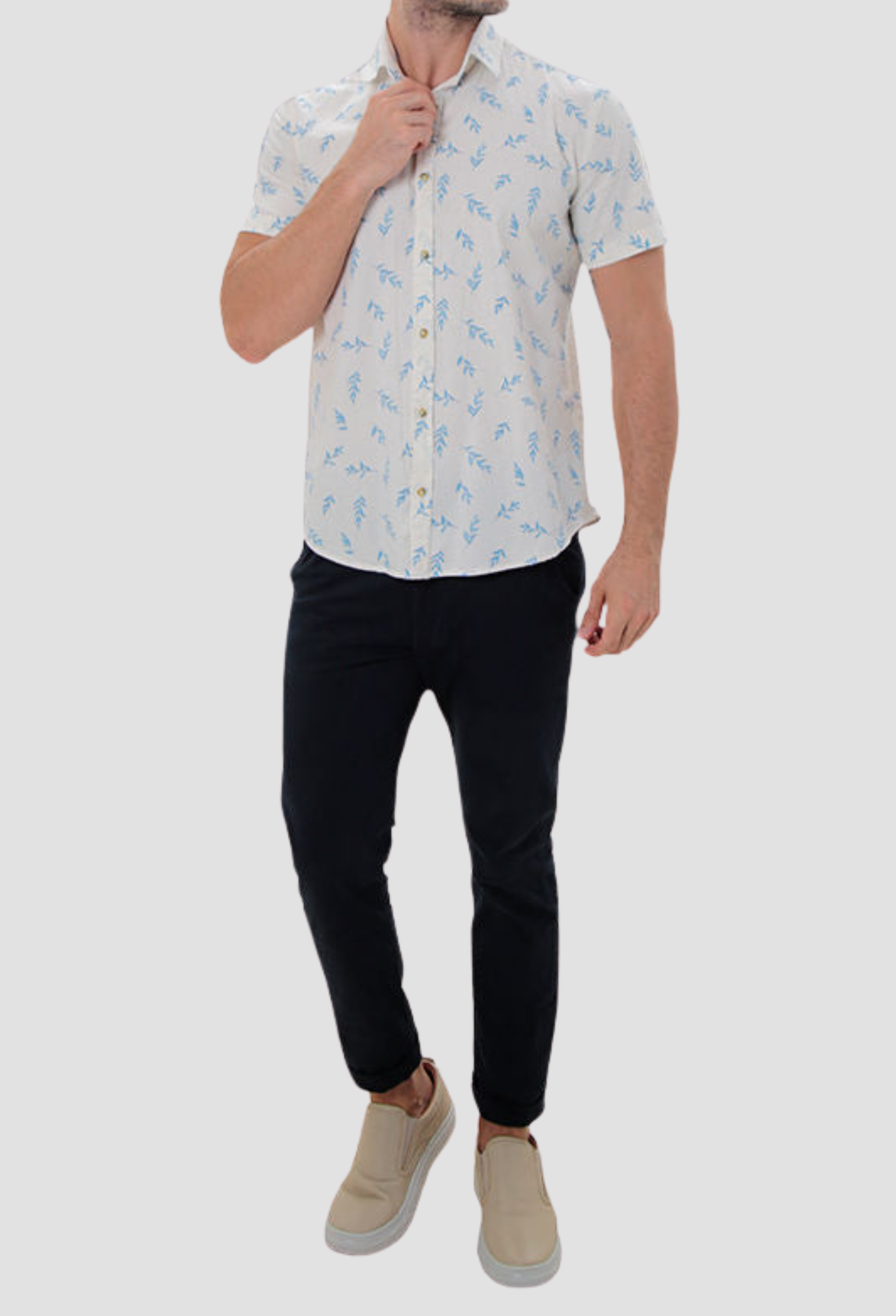 Camisa Manga Curta ÁS Clube Slim Fit Linho