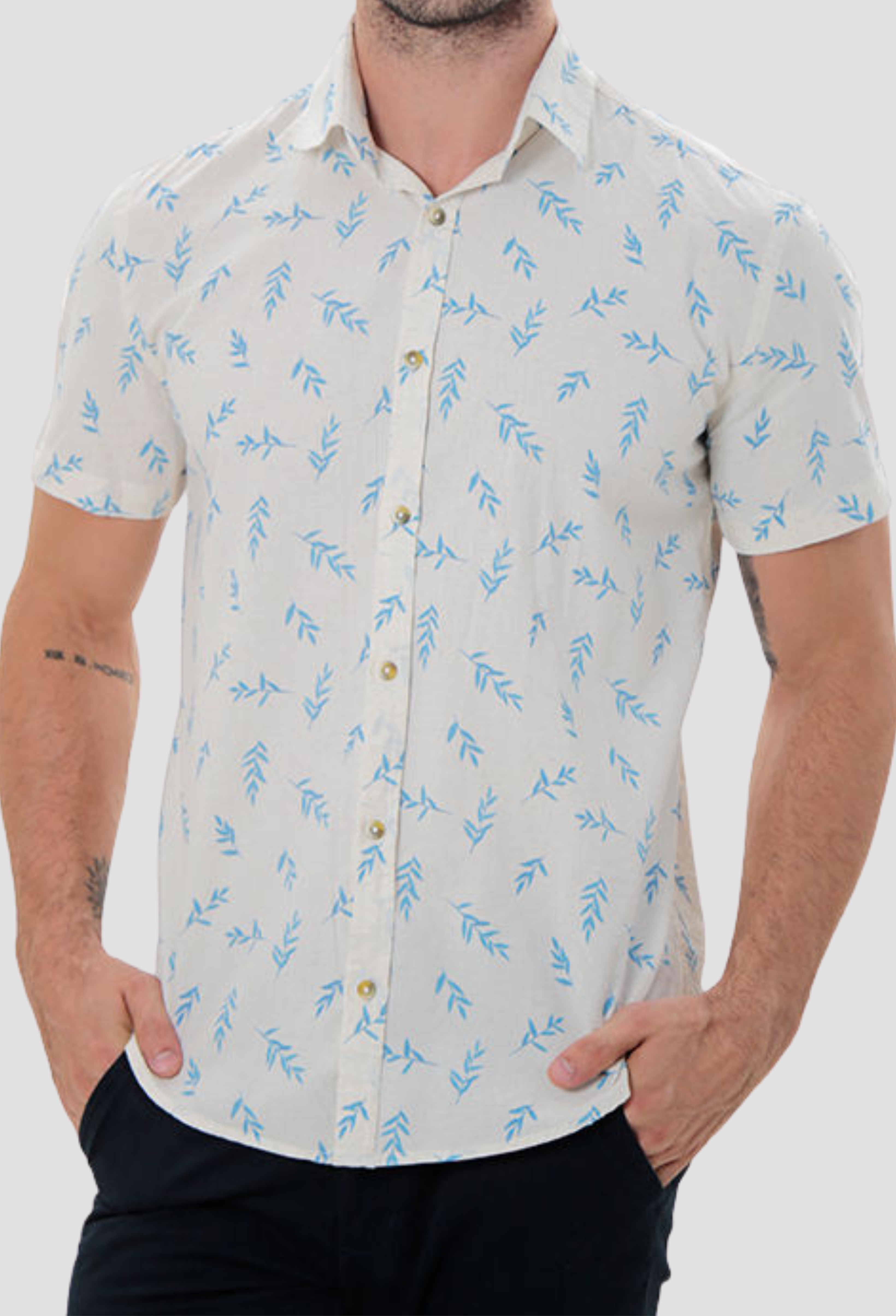Camisa Manga Curta ÁS Clube Slim Fit Linho