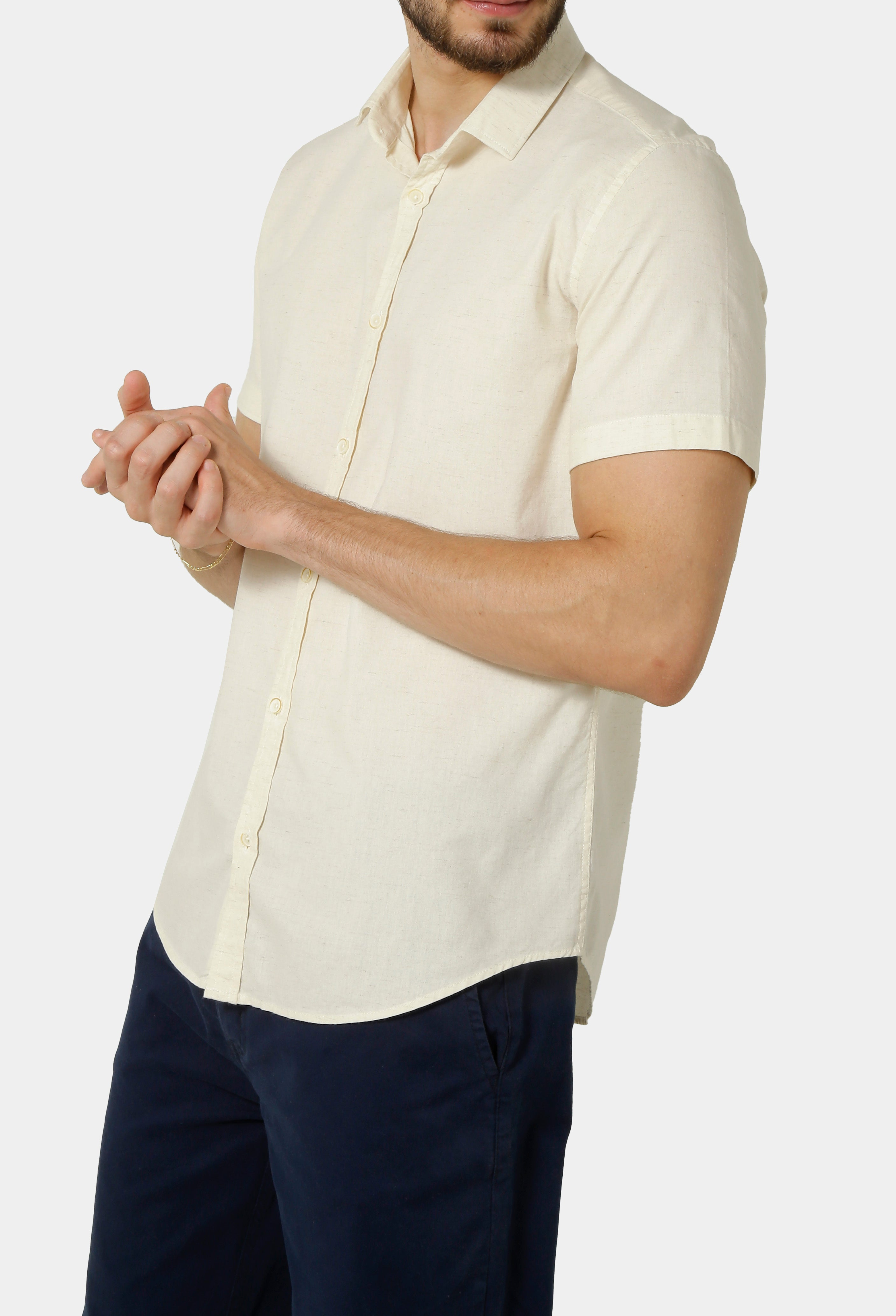 Camisa Manga Curta ÁS Clube Slim Fit Linho