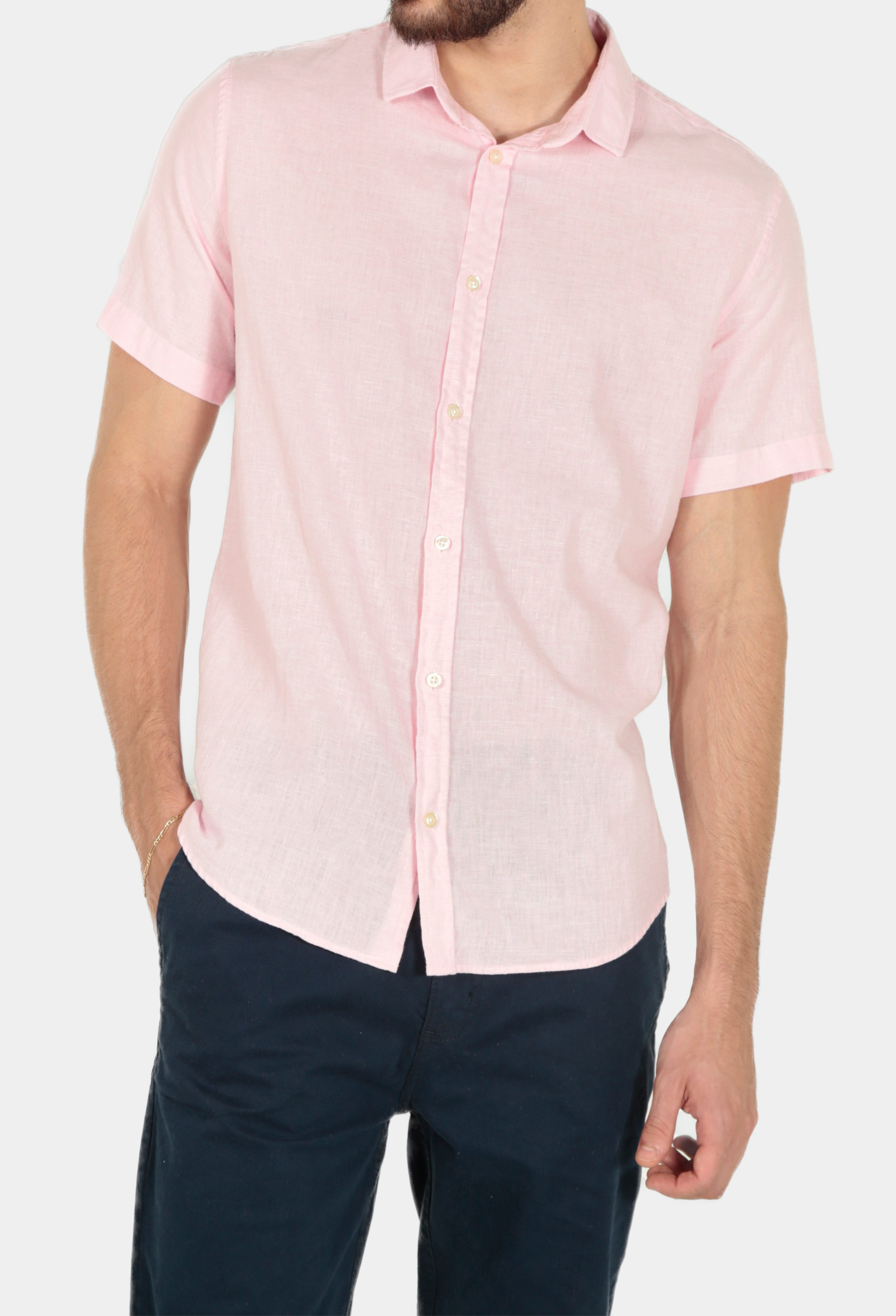 Camisa Manga Curta ÁS Clube Slim Fit Linho