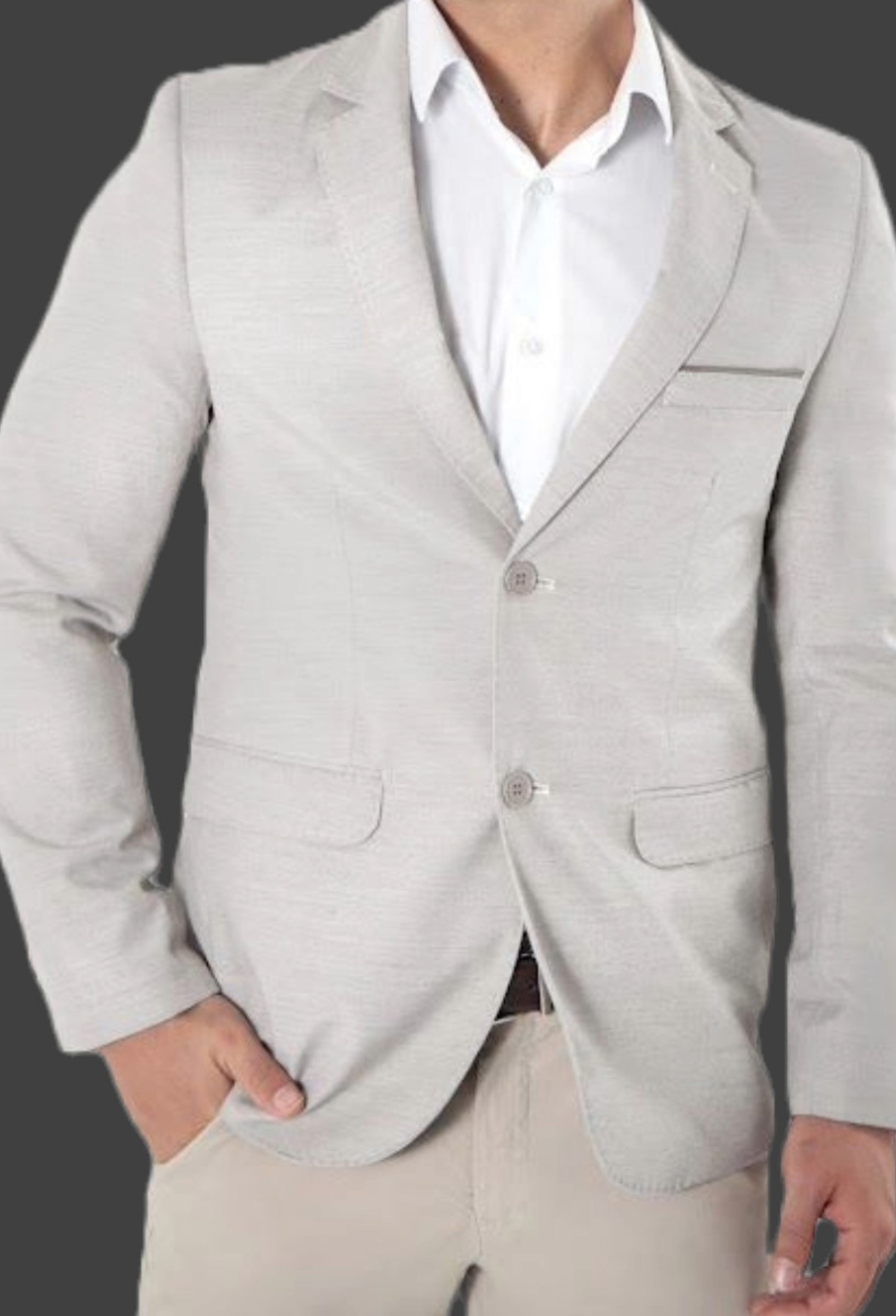 Blazer Slim Poliviscose ÁS Clube Cinza Claro