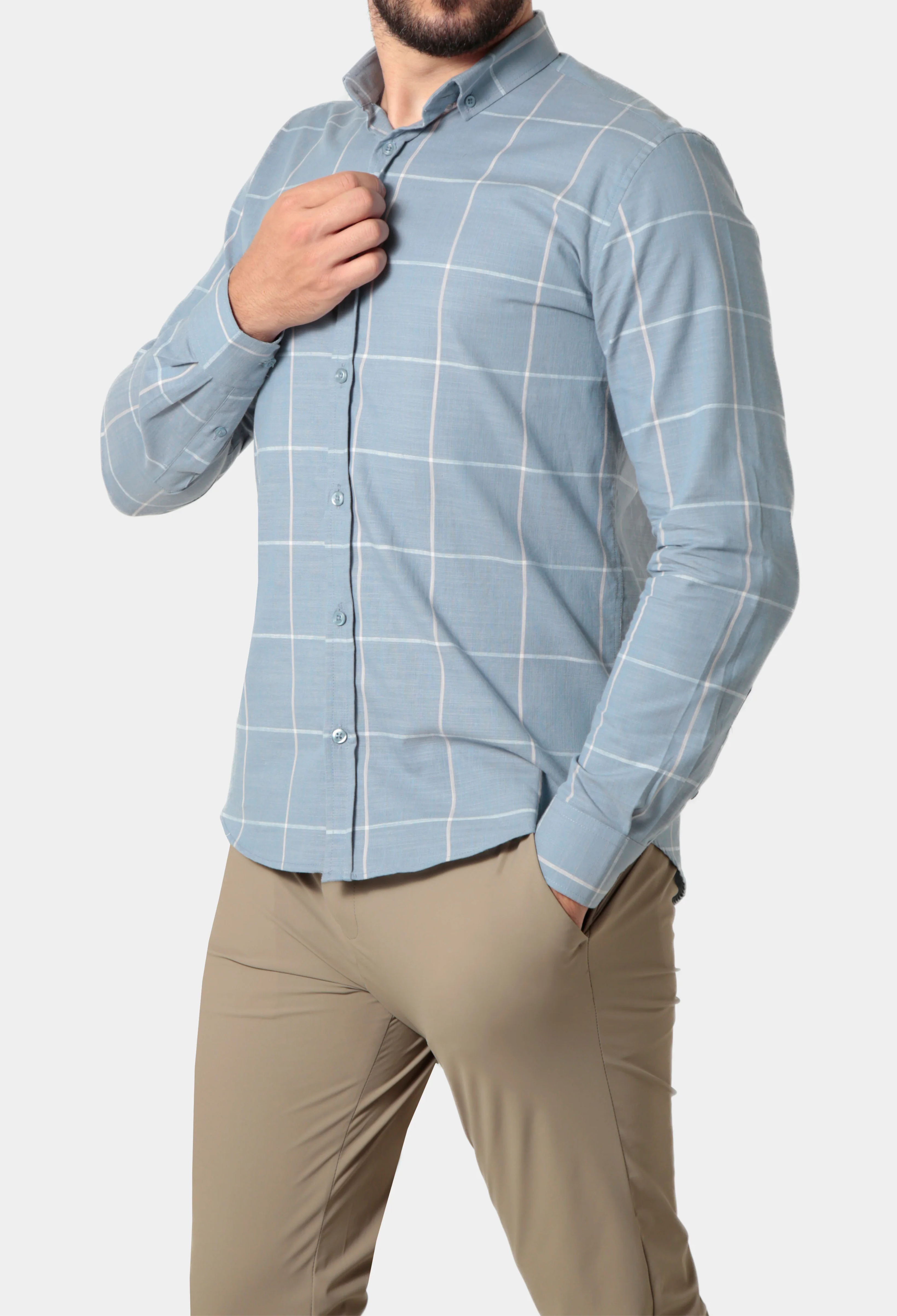 Camisa Social ÁS Clube Manga Longa Maxi Xadrez