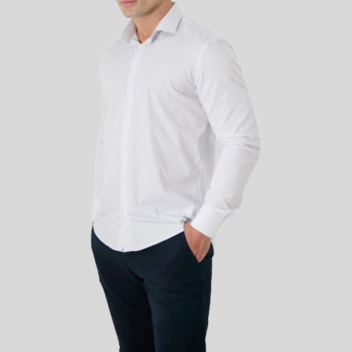 Camisa Manga Longa Slim Fit Algodão Egípcio Fio 80 AS Clube