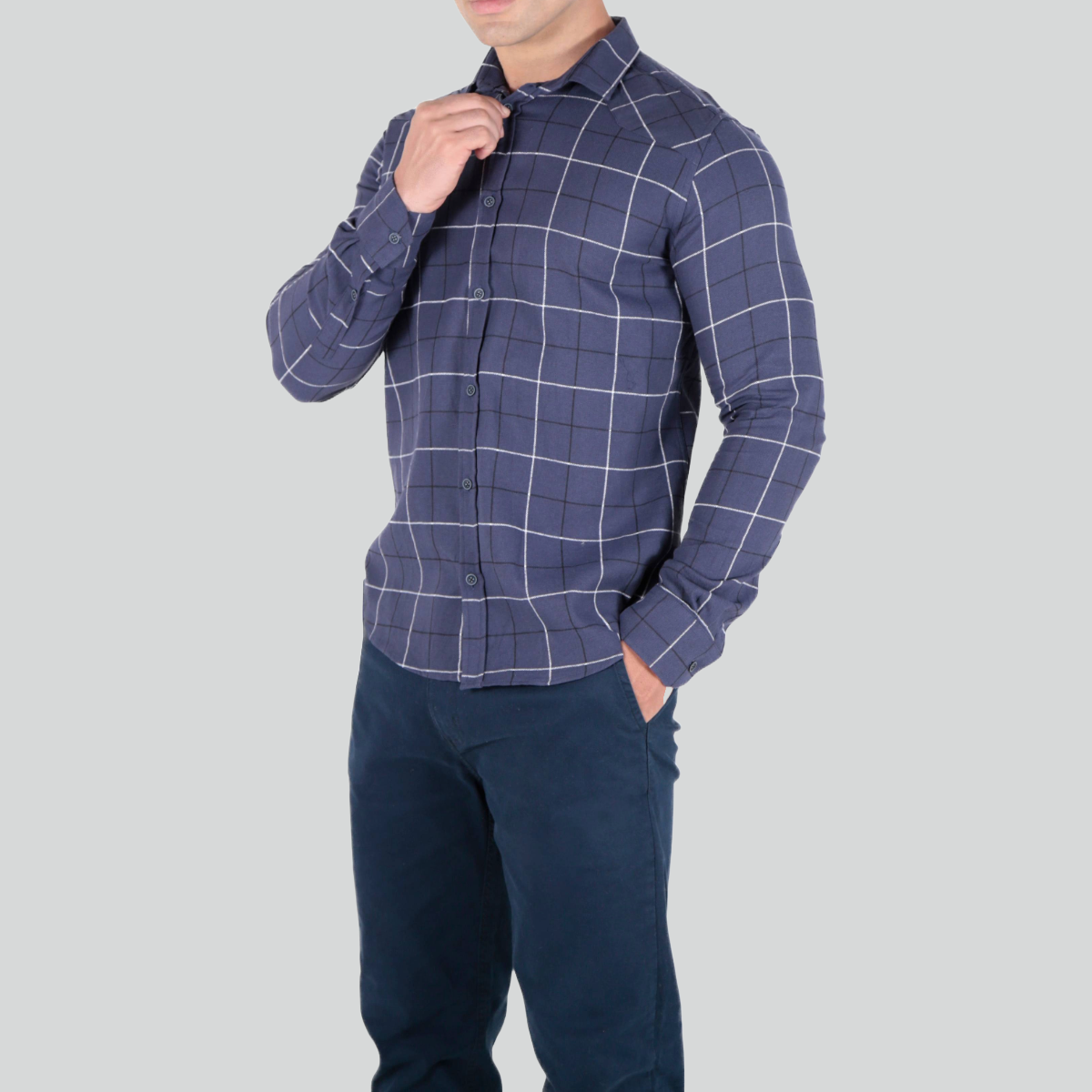 Camisa Manga Longa Slim Flanela Xadrez AS Clube