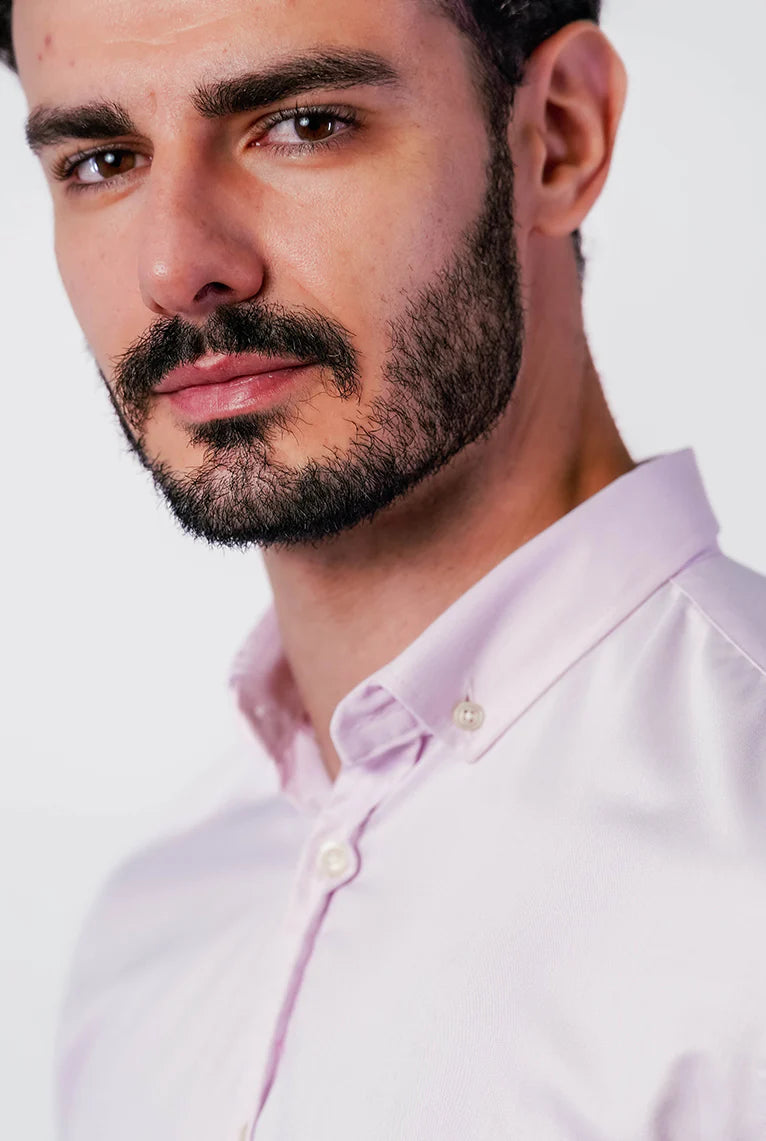 Camisa Manga Longa Slim Fit Oxford Modal Button Down