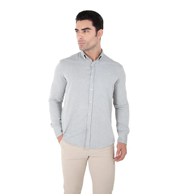 Camisa Manga Longa Slim Fit Oxford Button Down