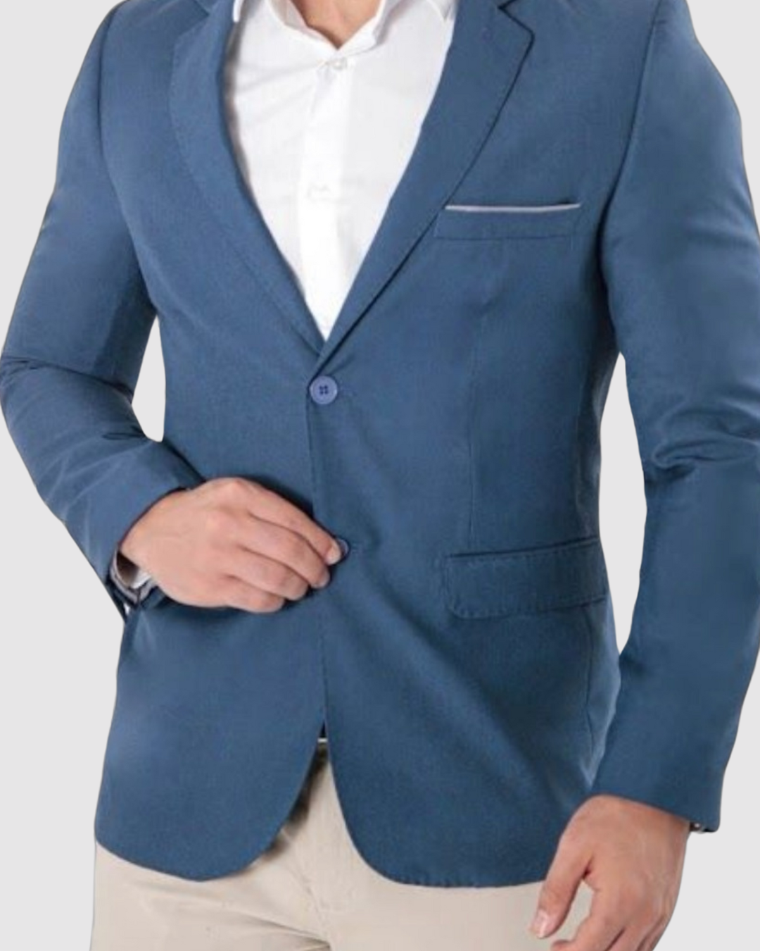 Blazer Slim Poliviscose ÁS Clube Azul Médio