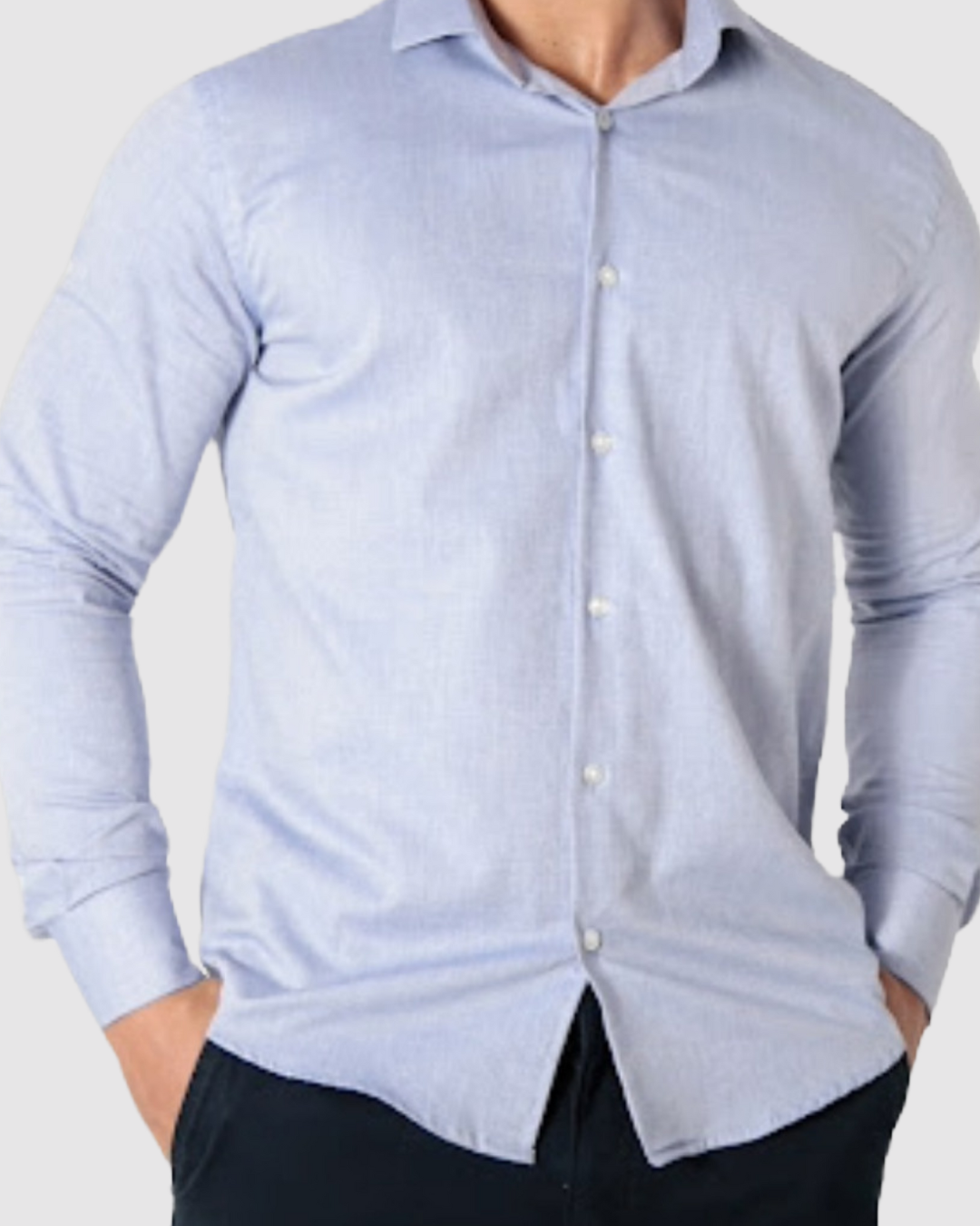 Camisa Oxford Algodão Pima Fio 80 Manga Longa Slim Fit ÁS Clube