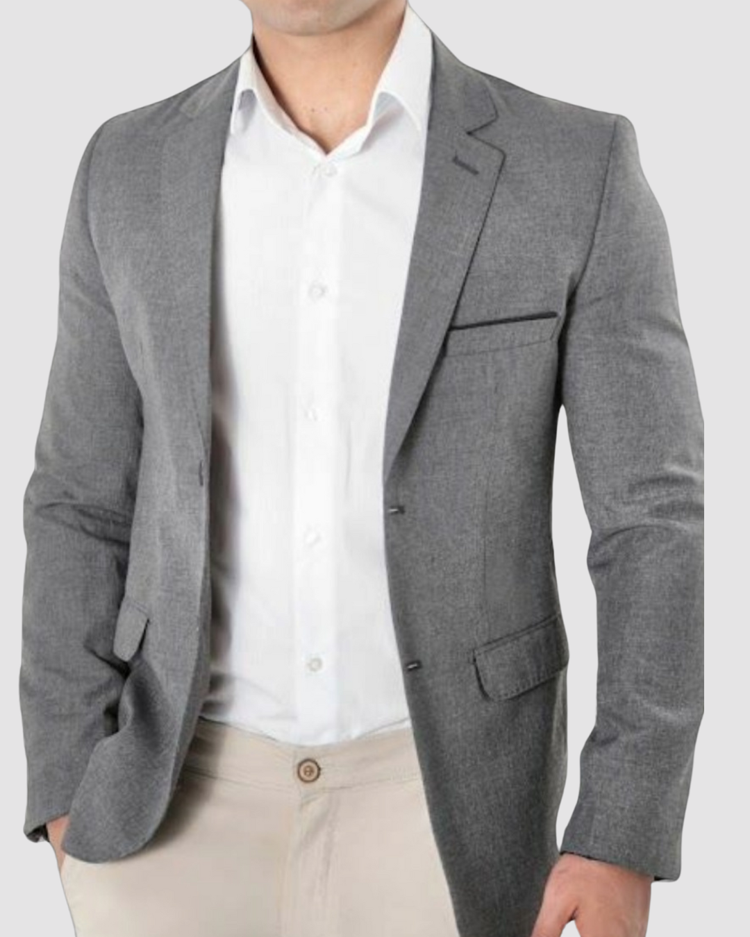 Blazer Slim Poliviscose ÁS Clube Cinza Médio