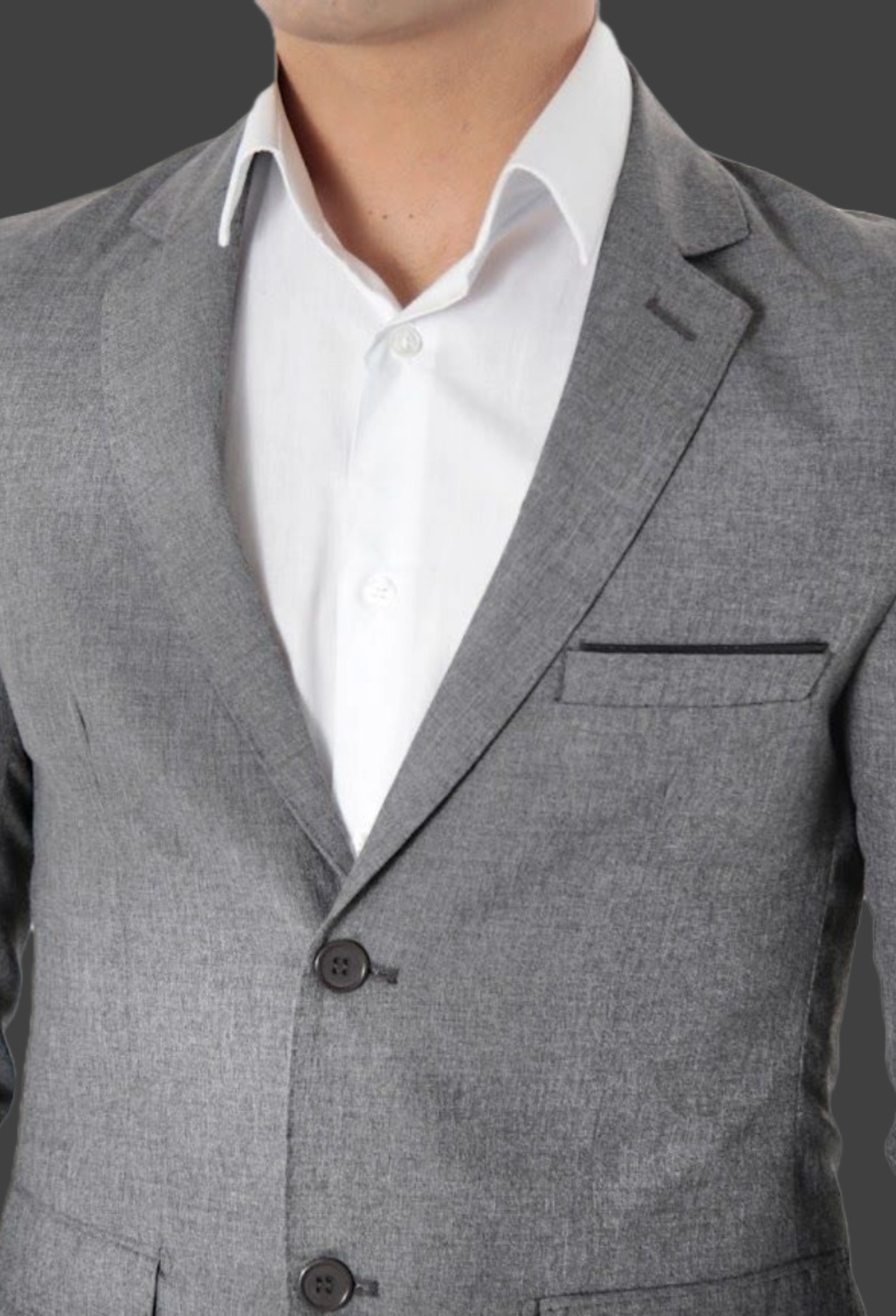 Blazer Slim Poliviscose ÁS Clube Cinza Médio