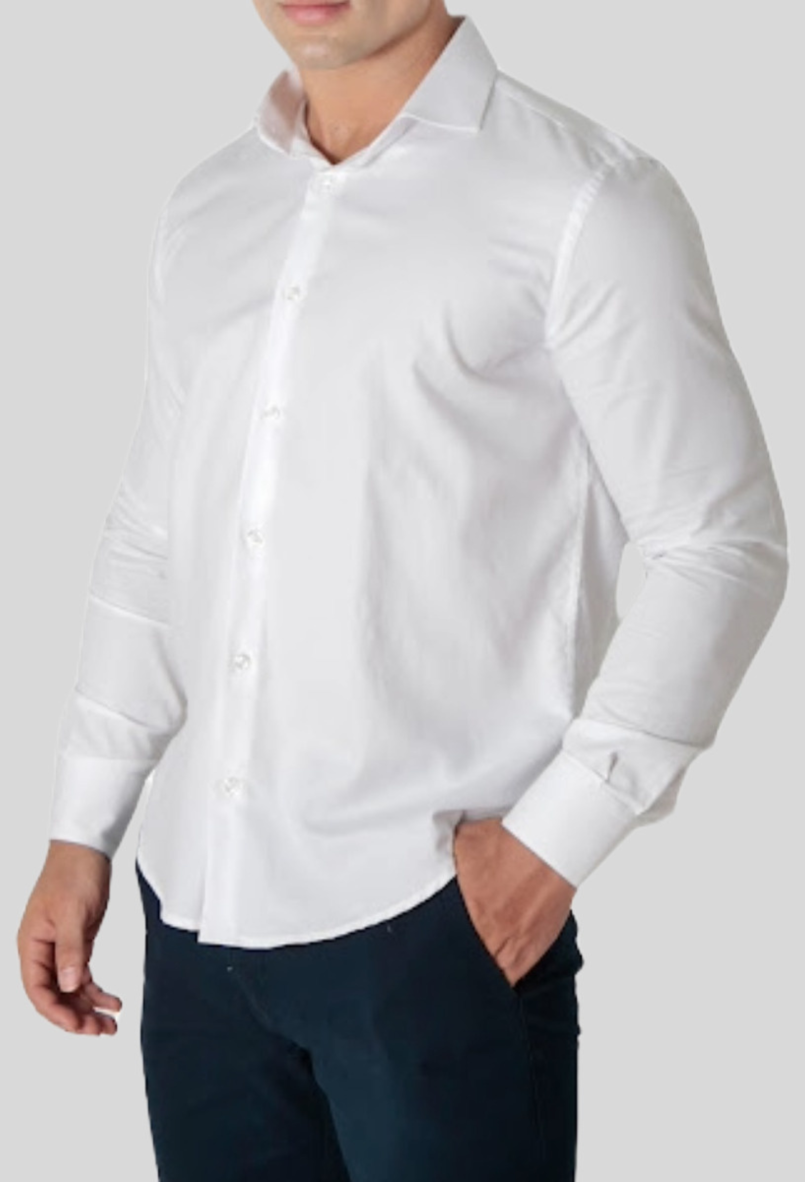 Camisa Oxford Algodão Pima Fio 80 Manga Longa Slim Fit ÁS Clube