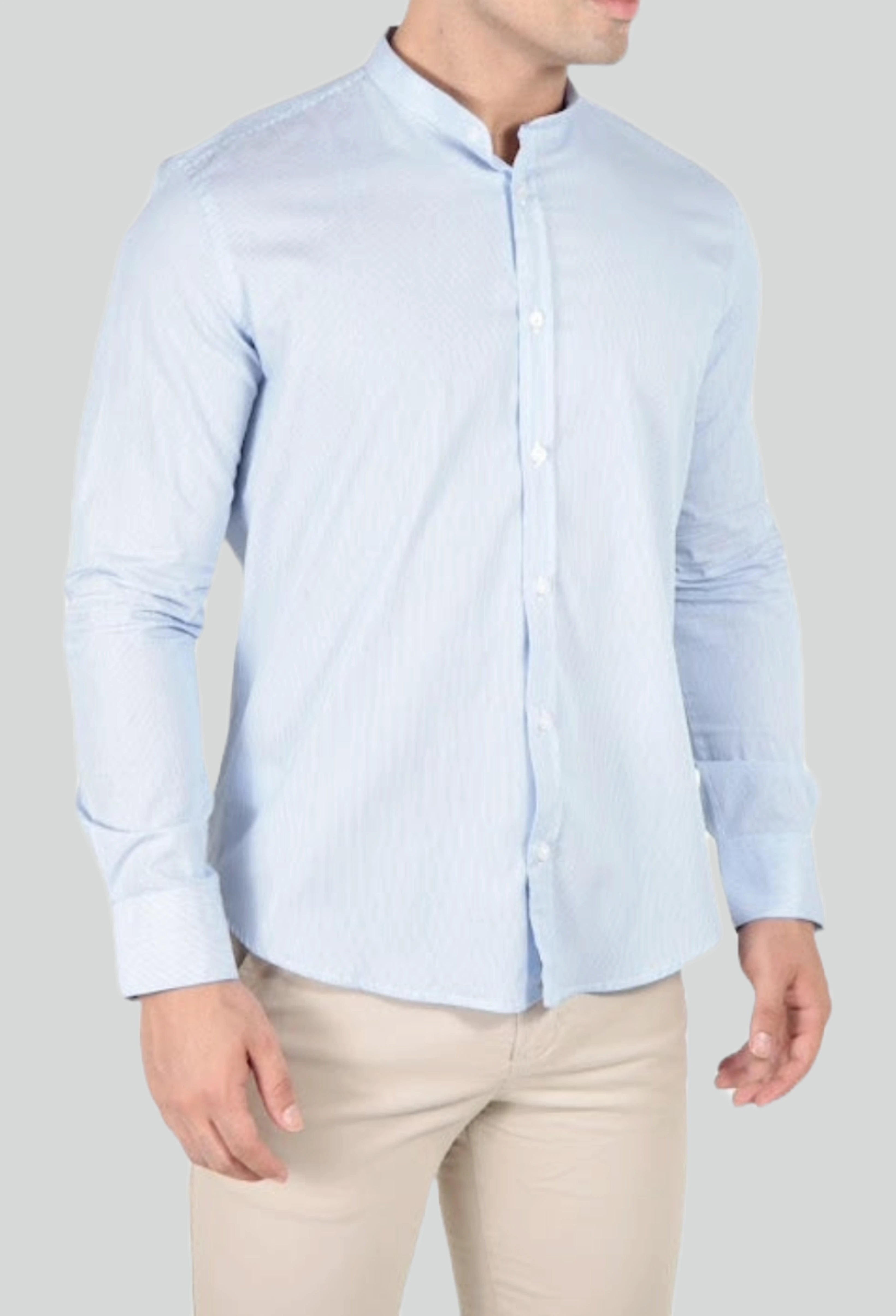 Camisa Manga Longa ÁS Clube Slim Fit Gola Padre Listras