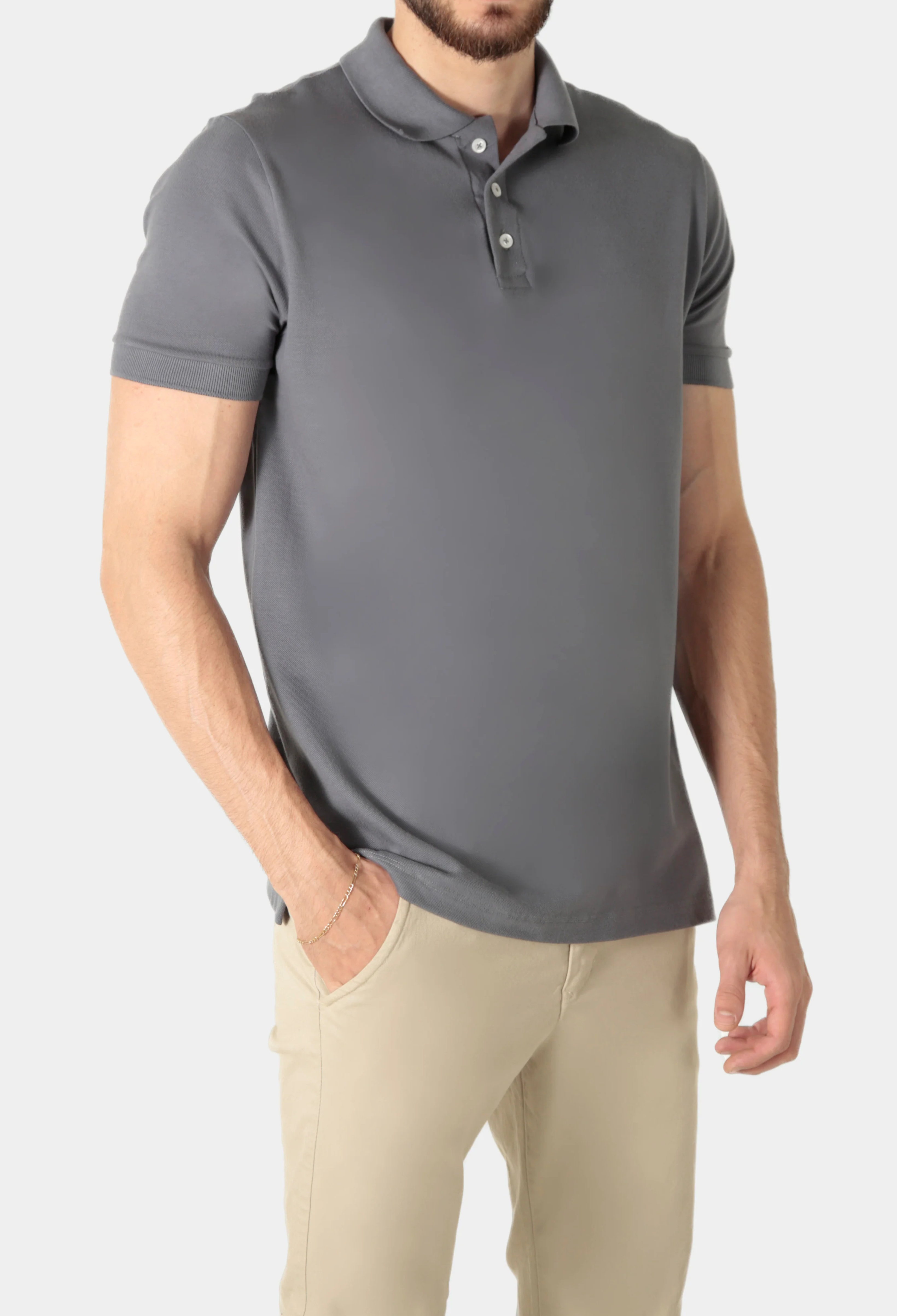 Polo Piquet Pima Com Elastano Lisa ÀS Clube