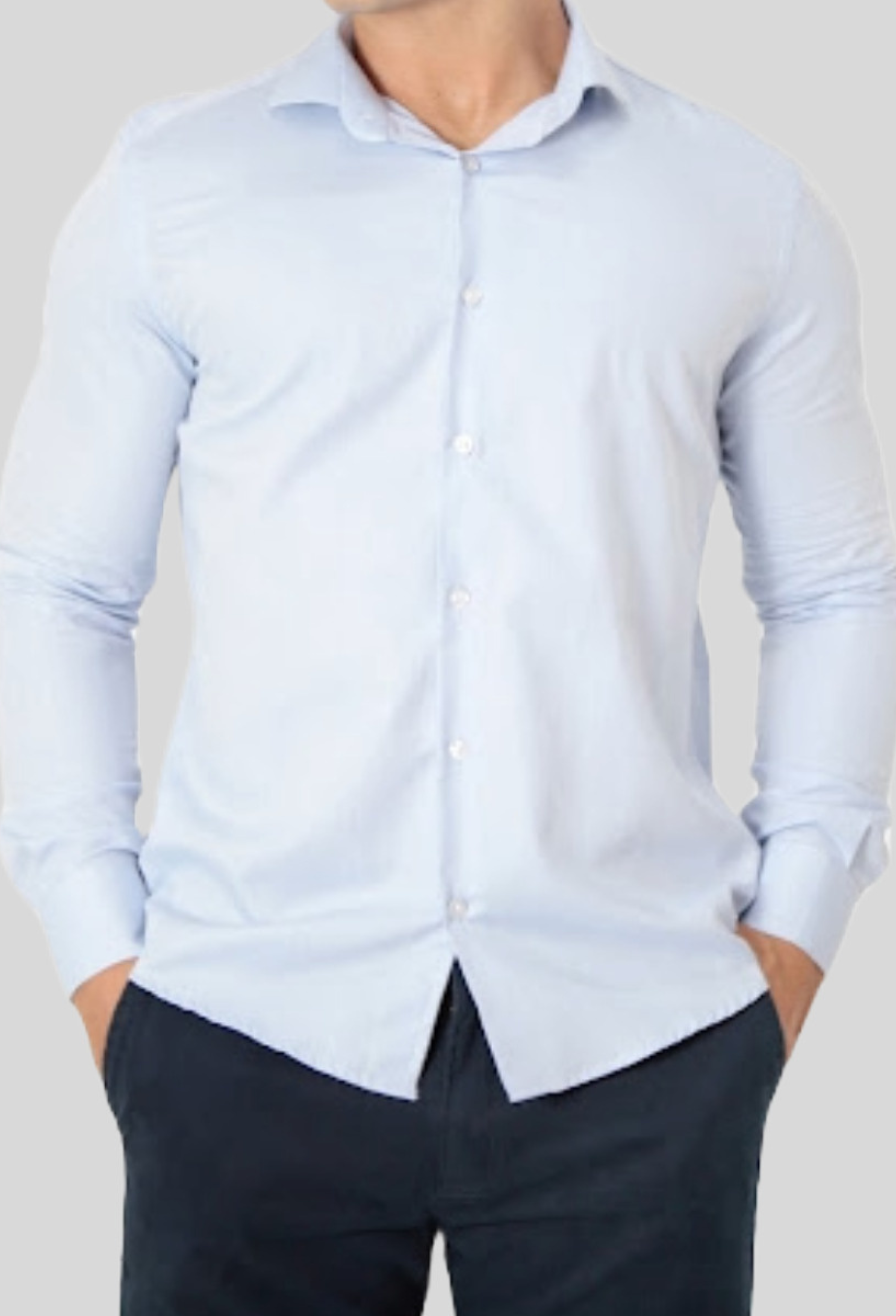 Camisa Oxford Algodão Pima Fio 80 Manga Longa Slim Fit ÁS Clube