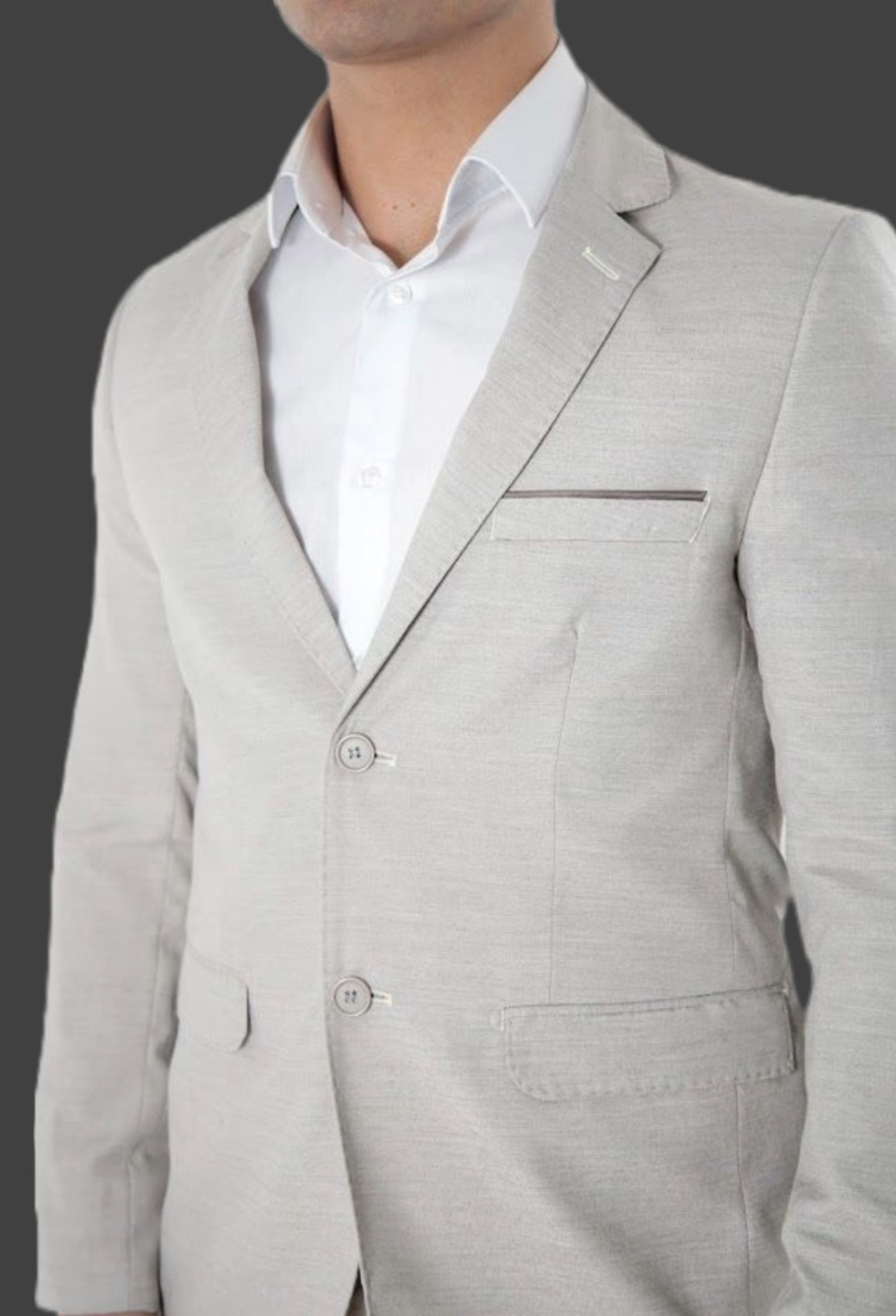 Blazer Slim Poliviscose ÁS Clube Cinza Claro