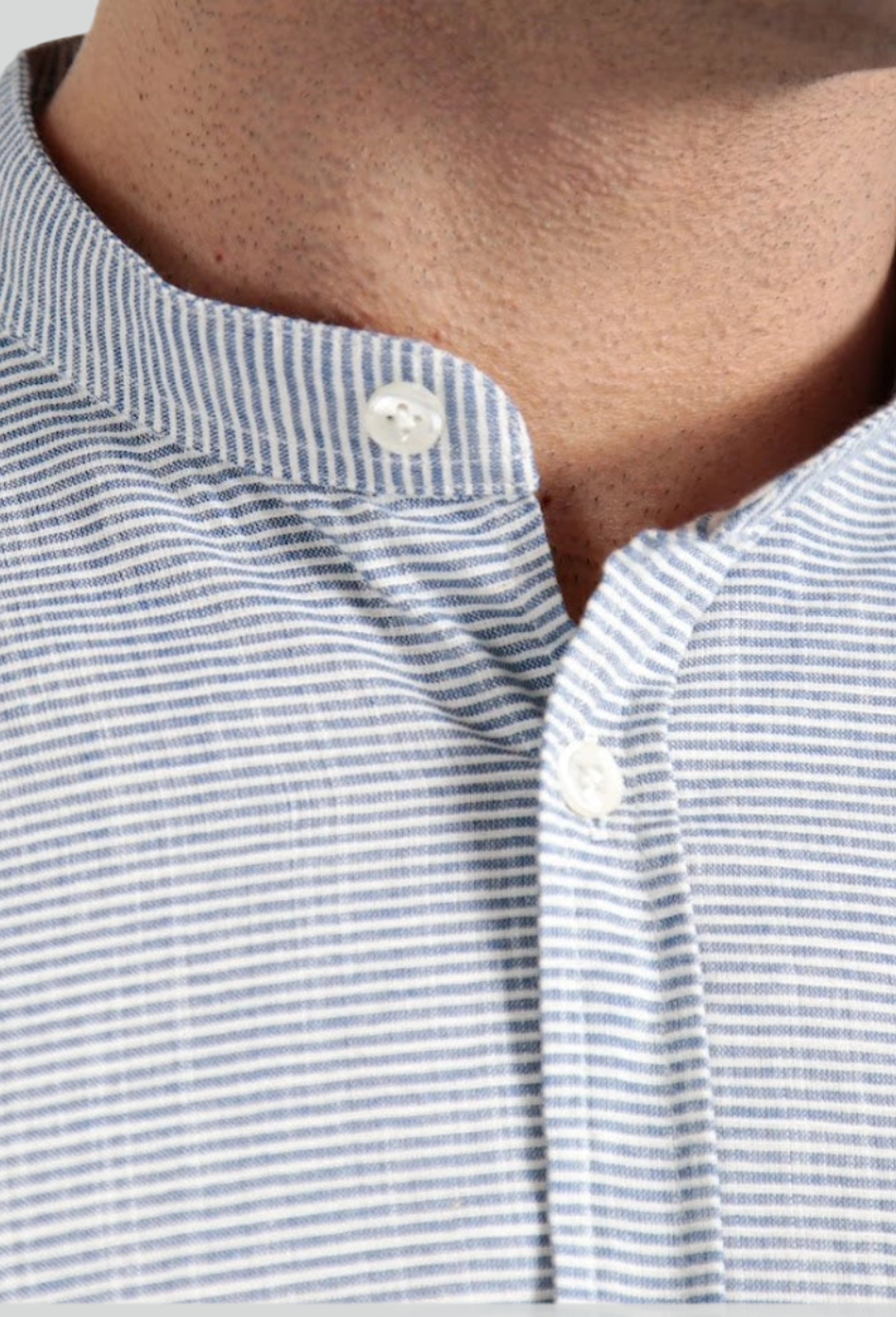 Camisa Manga Longa ÁS Clube Slim Fit Gola Padre Listras