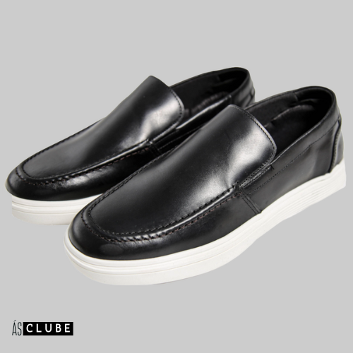 Tênis Casual ÁS Clube Slip On Couro Legítimo London