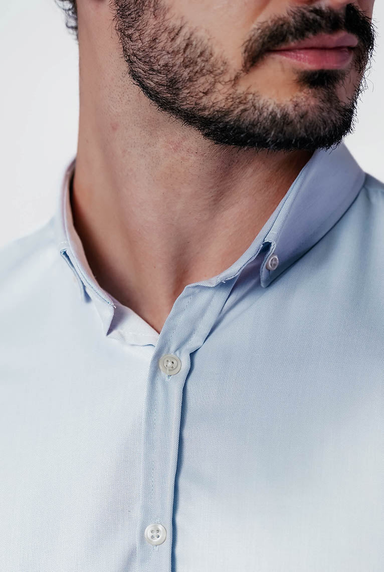 Camisa Manga Longa Slim Fit Oxford Modal Button Down