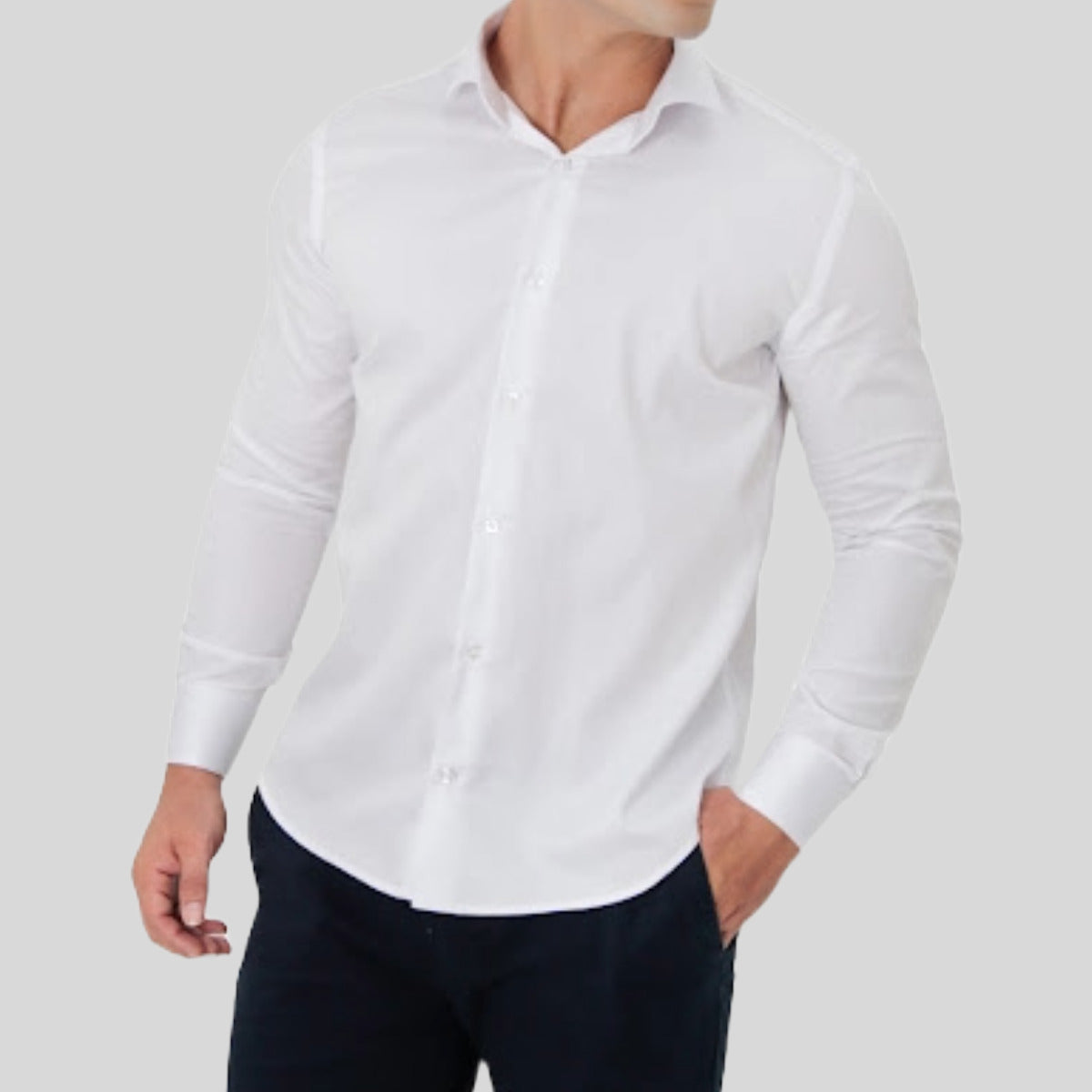 Camisa Manga Longa Slim Fit Algodão Egípcio Fio 80 AS Clube