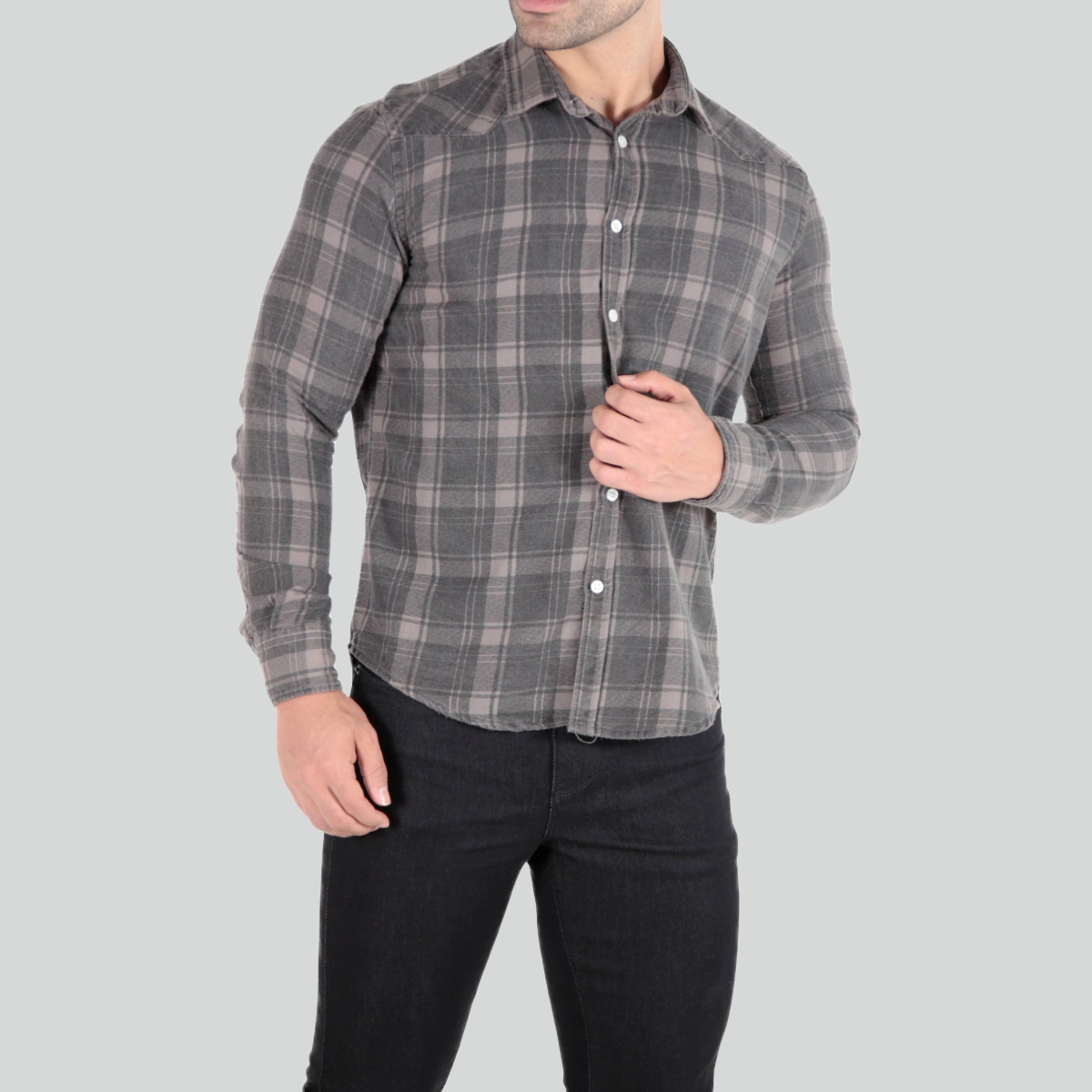 Camisa Manga Longa Slim Flanela Xadrez AS Clube