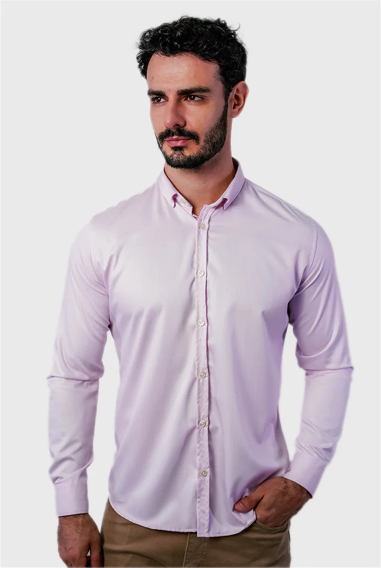 Camisa Manga Longa Slim Fit Oxford Modal Button Down