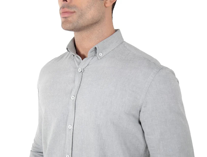 Camisa Manga Longa Slim Fit Oxford Button Down